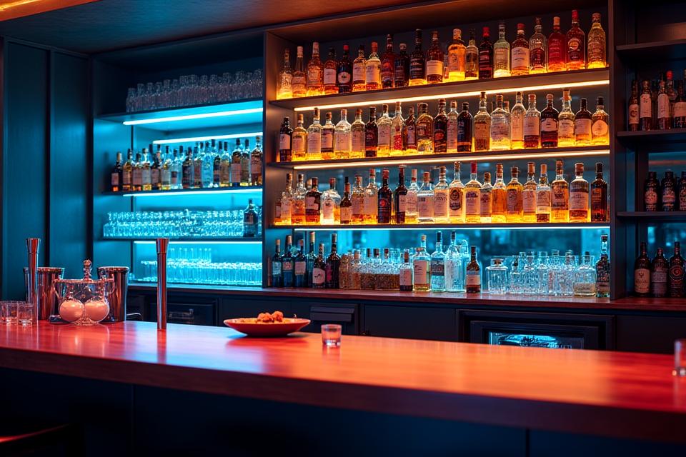 洗練されたバーエリア