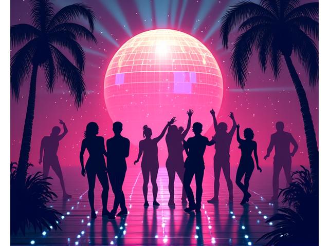 80年代レトロディスコナイトイベントのフライヤー