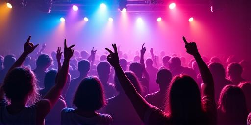 活気あるダンスフロアの群衆